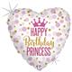 Folienballons Glitter Birthday Princess 46 cm