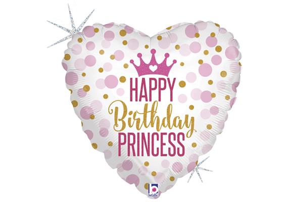 Folienballons Glitter Birthday Princess 46 cm