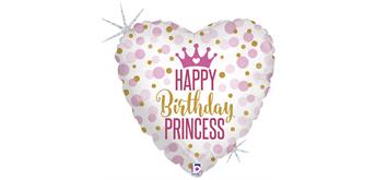 Folienballons Glitter Birthday Princess 46 cm