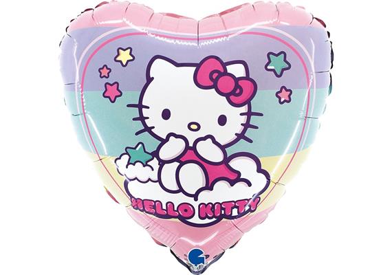 Folienballons Hello Kitty Regenbogen 46 cm ohne Füllung