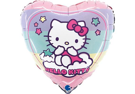 Folienballons Hello Kitty Regenbogen 46 cm ohne Füllung