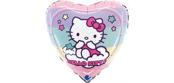 Folienballons Hello Kitty Regenbogen 46 cm ohne Füllung