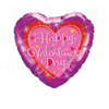 Folienballons Ø 38 cm Happy Valentines Day rot-pink holografic Glitzer