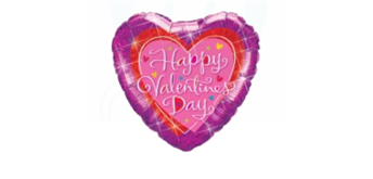 Folienballons Ø 38 cm Happy Valentines Day rot-pink holografic Glitzer