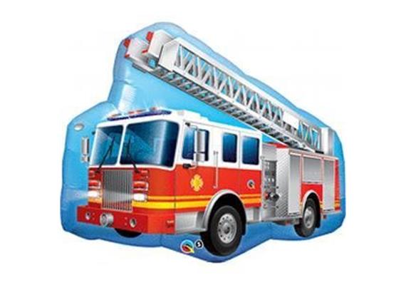 Folienfigur Feuerwehrauto 91 cm
