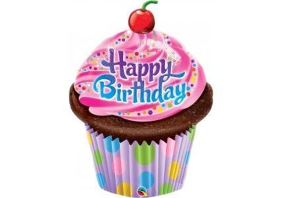 Folienfigur Happy Birthday Cupcake H 89 cm