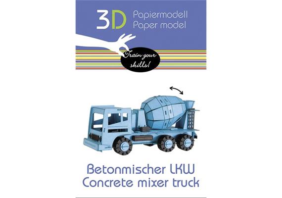 Fridolin 3-D Papiermodell "Betonmischer LKW"