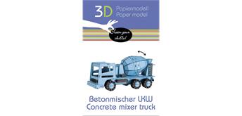 Fridolin 3-D Papiermodell "Betonmischer LKW"