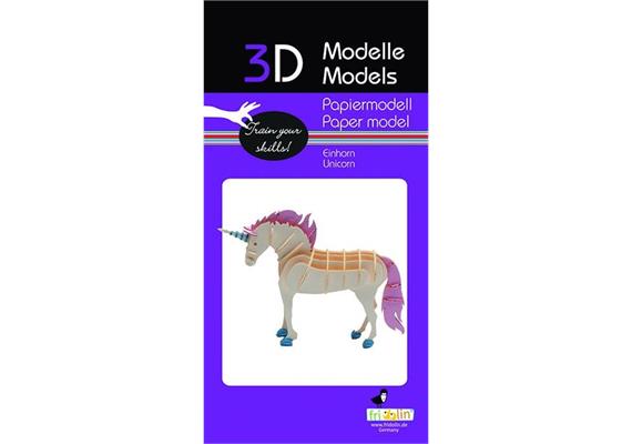 Fridolin 3-D Papiermodell "Einhorn"