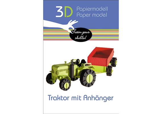 Fridolin 3-D Papiermodell "Traktor mit Anhänger"