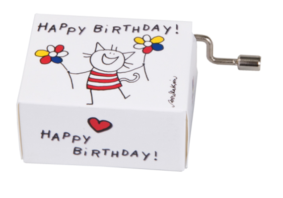 Fridolin Spieluhr Katze "Happy Birthday"