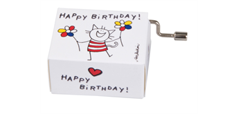 Fridolin Spieluhr Katze "Happy Birthday"