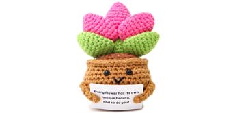 Gestrickte Positive Blume 11 cm