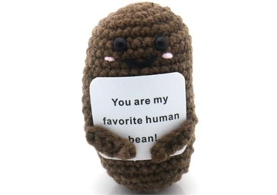 Gestrickte Positive Bohne 8 cm
