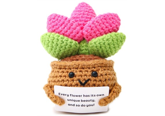 Gestrickte Positive Ferund Blume 11 cm