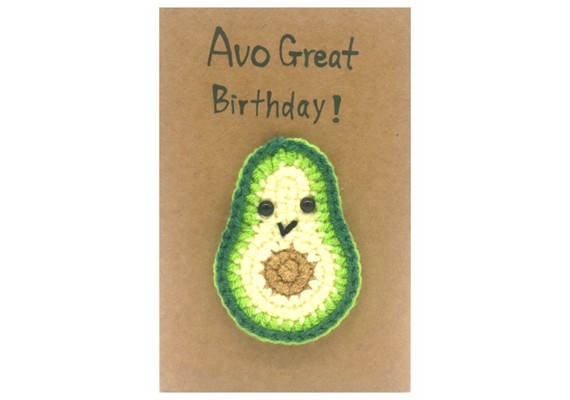Gestrickte Positive Geschenkkarte 14.9 x 9.5 cm Avocado