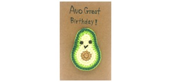 Gestrickte Positive Geschenkkarte 14.9 x 9.5 cm Avocado
