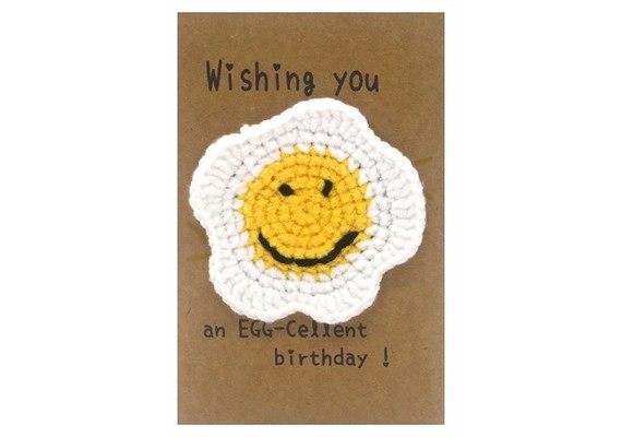 Gestrickte Positive Geschenkkarte 14.9 x 9.5 cm Ei