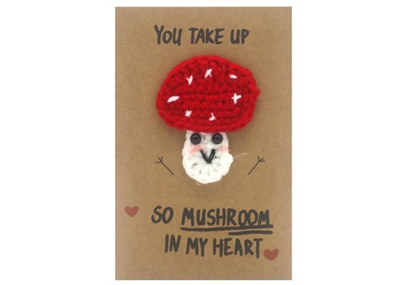 Gestrickte Positive Geschenkkarte 14.9 x 9.5 cm Pilz