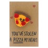 Gestrickte Positive Geschenkkarte 14.9 x 9.5 cm Pizza