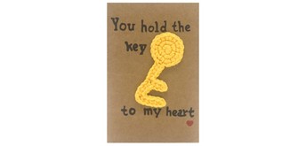 Gestrickte Positive Geschenkkarte 14.9 x 9.5 cm Schlüssel