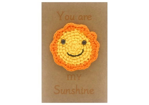 Gestrickte Positive Geschenkkarte 14.9 x 9.5 cm Sonne