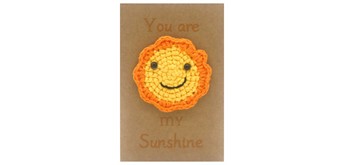 Gestrickte Positive Geschenkkarte 14.9 x 9.5 cm Sonne