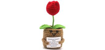 Gestrickte Positive Rose 13 cm