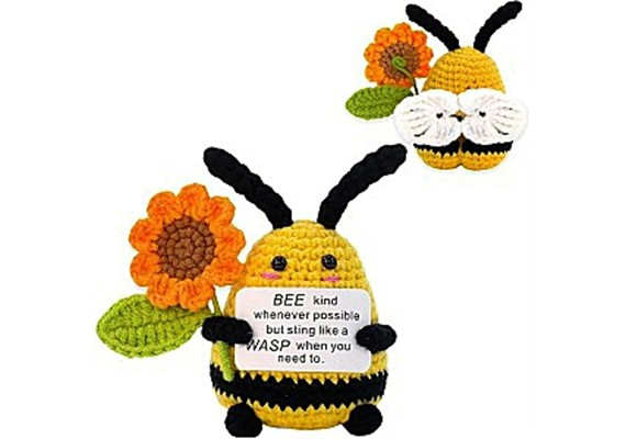 Gestrickte Positiver Freund Biene 9 x 7 cm