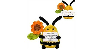 Gestrickte Positiver Freund Biene 9 x 7 cm