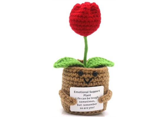 Gestrickte Positiver Freund Rose 13 cm