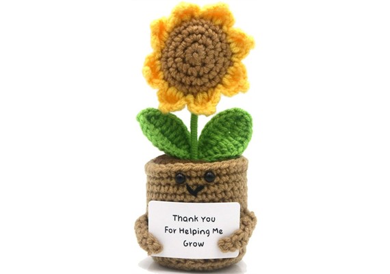 Gestrickte Positiver Freund Sonnenblume 14 cm