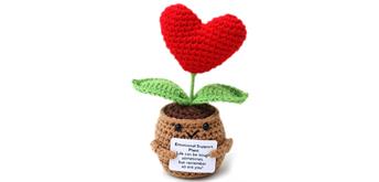 Gestrickte Positives Blumenherz 14 cm