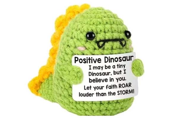 Gestrickter Positiver Dino 8 cm