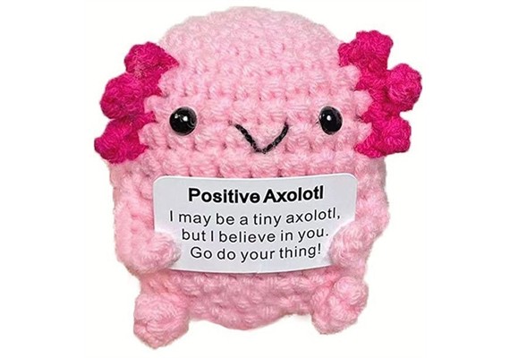 Gestrickter Positiver Freund Axolotl 7.5 cm