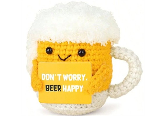 Gestrickter Positiver Freund Bierkrug 10 cm