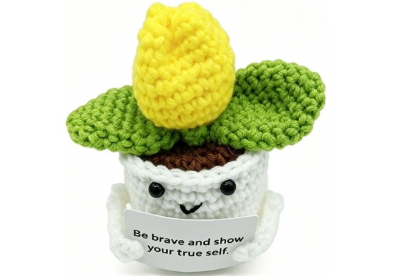 Gestrickter Positiver Freund Blume 10 cm