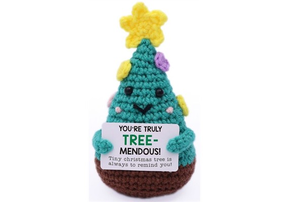 Gestrickter Positiver Freund Christbaum 12 cm