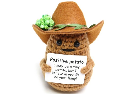 Gestrickter Positiver Freund Cowboy 9 cm