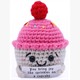 Gestrickter Positiver Freund Cupcake 10 cm