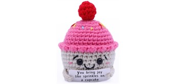 Gestrickter Positiver Freund Cupcake 10 cm