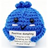 Gestrickter Positiver Freund Dumpling Blau 7 cm