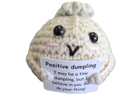 Gestrickter Positiver Freund Dumpling Braun 7 cm