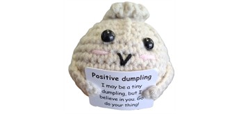 Gestrickter Positiver Freund Dumpling Braun 7 cm