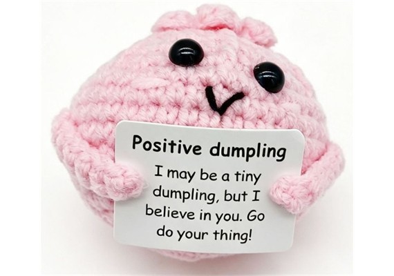 Gestrickter Positiver Freund Dumpling Pink 7 cm
