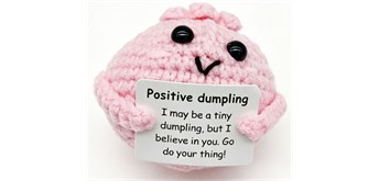 Gestrickter Positiver Freund Dumpling Pink 7 cm