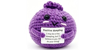 Gestrickter Positiver Freund Dumpling Violett 7 cm
