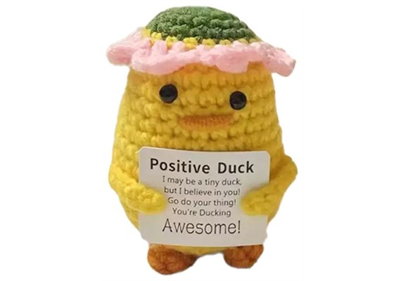 Gestrickter Positiver Freund Ente 8 cm
