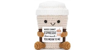 Gestrickter Positiver Freund Espresso 9 cm