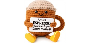 Gestrickter Positiver Freund Espresso 9 cm